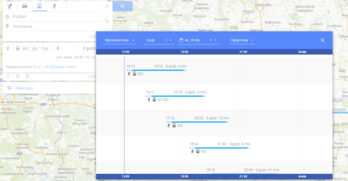 Rozkład pociągów PKP od teraz na Mapach Google