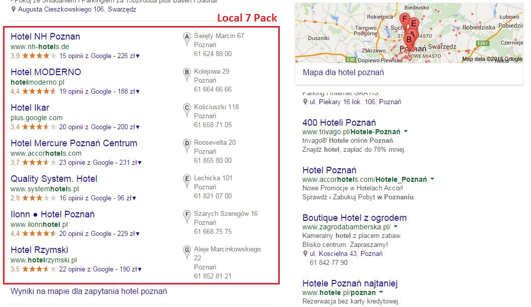 Local 7 Pack w Google