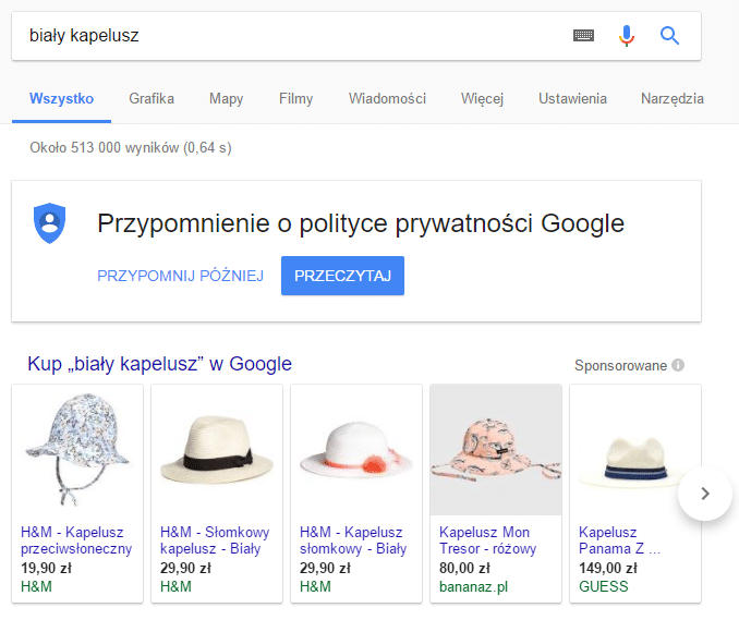 Biały kapelusz - wyniki wyszukiwania