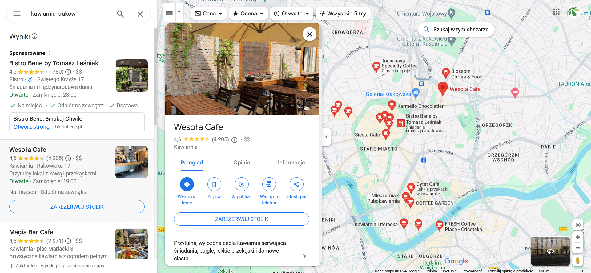 wizytówka google maps